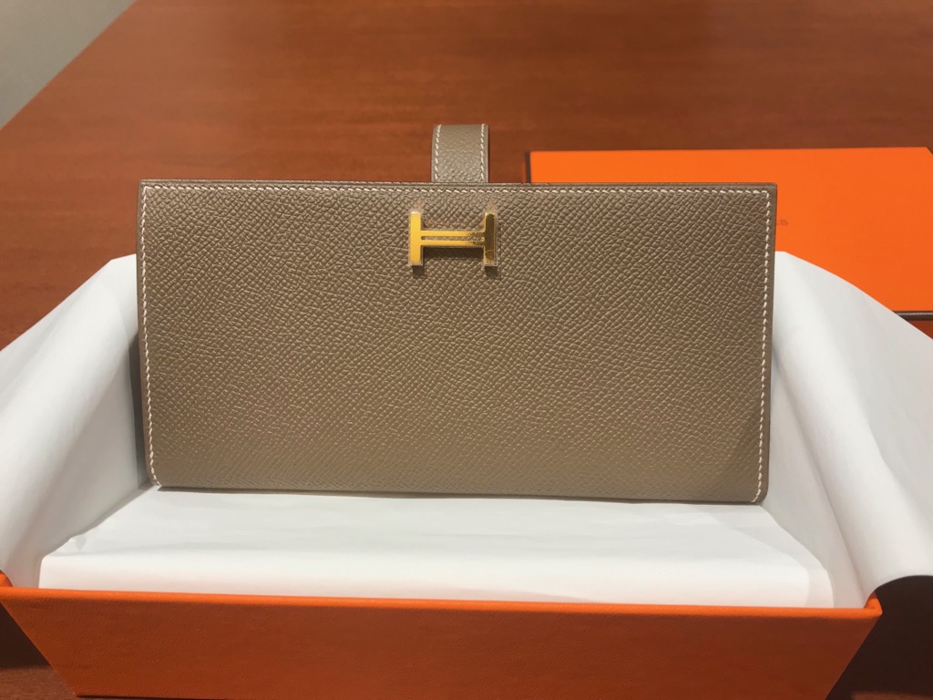 HERMES べアン　スフレ　エトゥープ　ゴールド金具　2/28までの出品