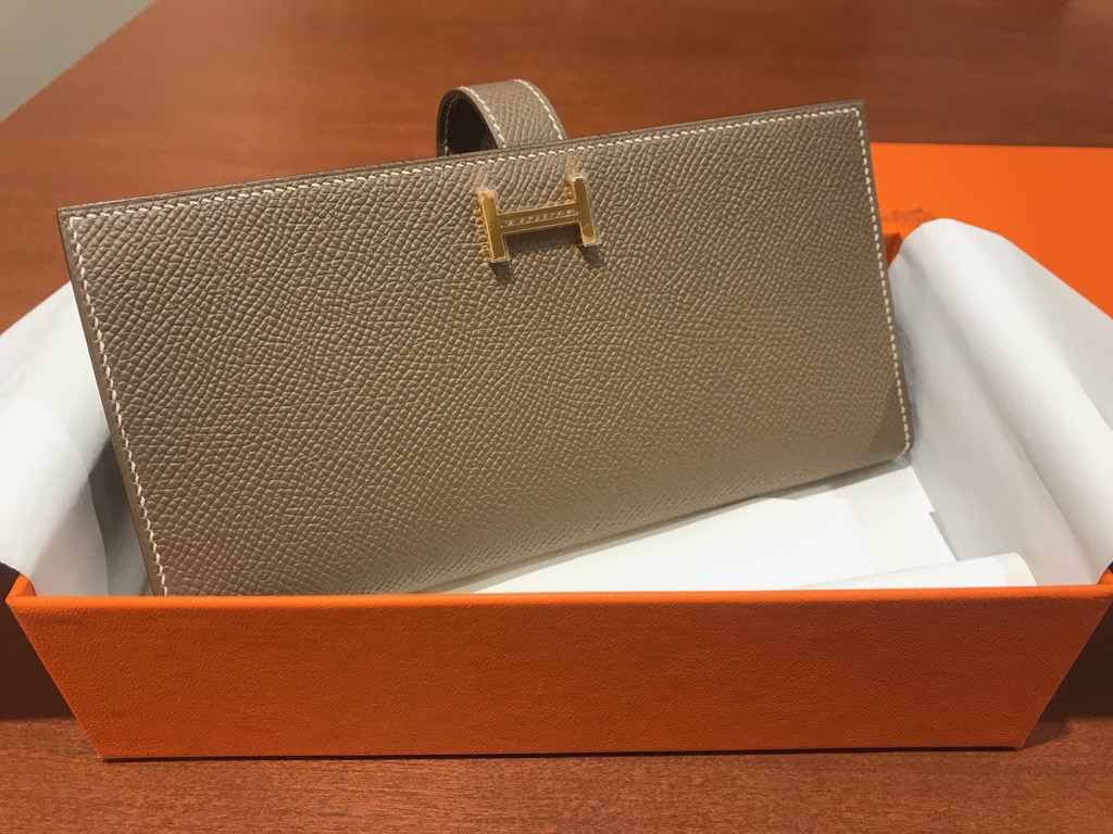 HERMES べアン　スフレ　エトゥープ　ゴールド金具　2/28までの出品