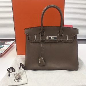 エルメス　バーキン30　トリヨンクレマンス　エトゥープ　シルバー金具