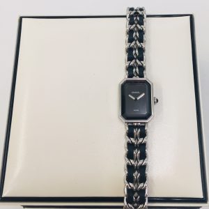 シャネル　プルミエール　レディース　黒文字盤　Lサイズ　SS　クォーツ　H0451